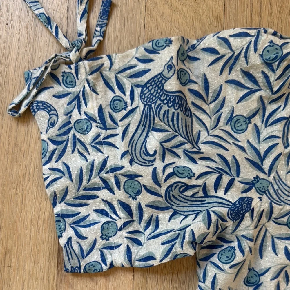 EUC Banjanan Girls printed dress, blue/white, sz 8 - Picture 4 of 7